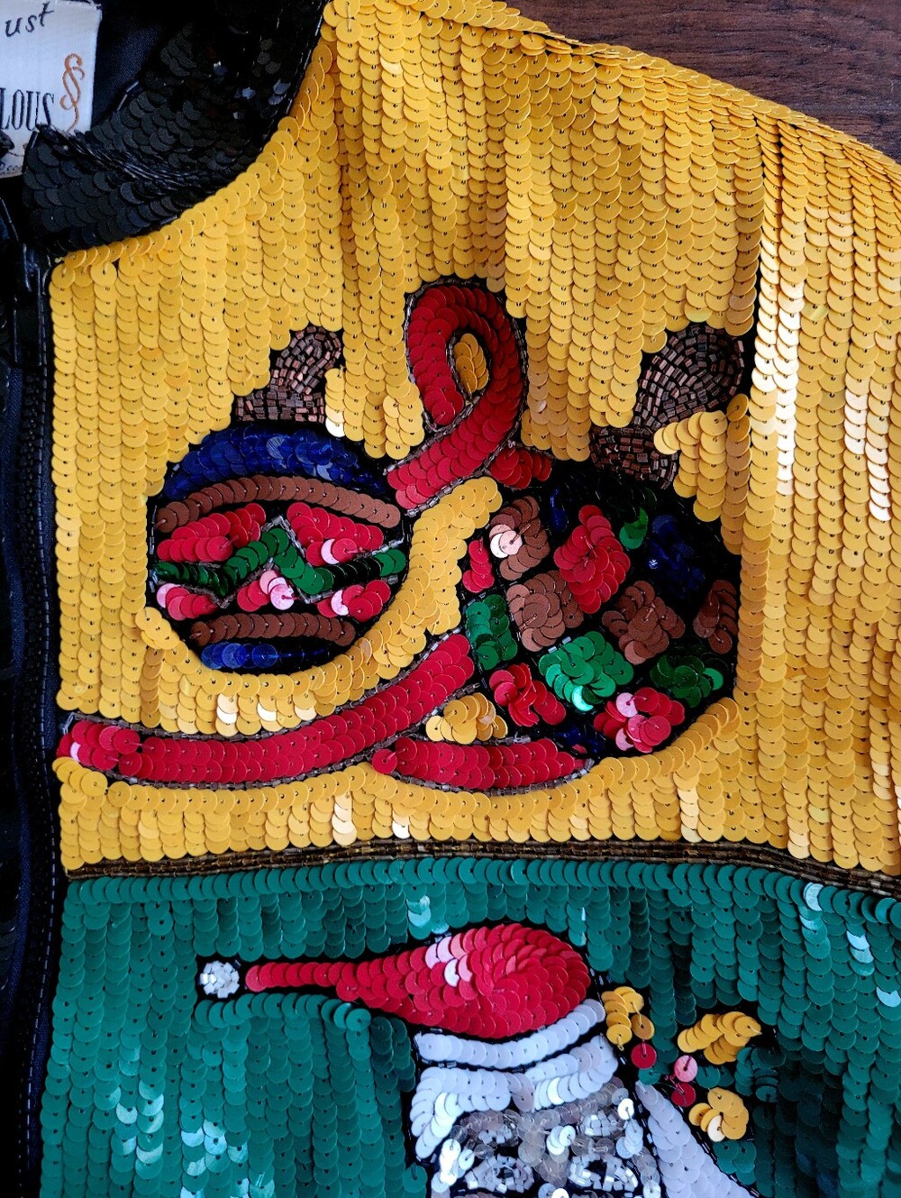Vintage Just Fabulous Christmas Sequin Jacket Santa Nutcracker Size L - Picture 9 of 13